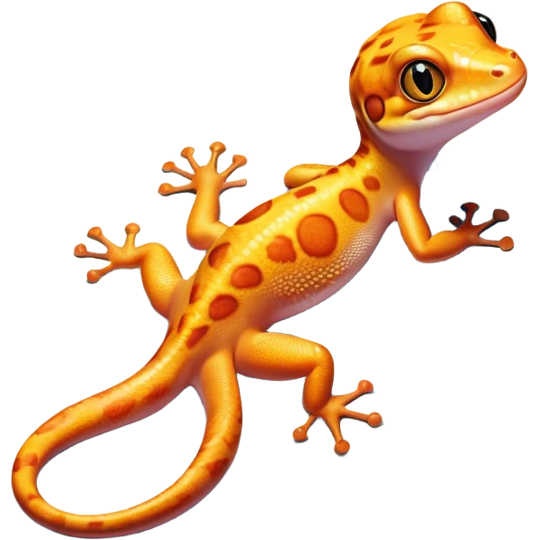 Cinematic Cute Gecko Portrait Emoji, Head tilted playfully and inquisitively, featuring a small, charming body with smooth, vividly patterned scales, bright, sparkling eyes and delicate, sticky toe pads, Simplified yet irresistibly adorable features, highly detailed, glowing with a warm, inviting glow, high shine, affectionate and lively, stylized with a touch of tropical whimsy, soft glowing outline, capturing the essence of a mischievous yet loving gecko that appears ready to dart out of the screen into your heart! emoji