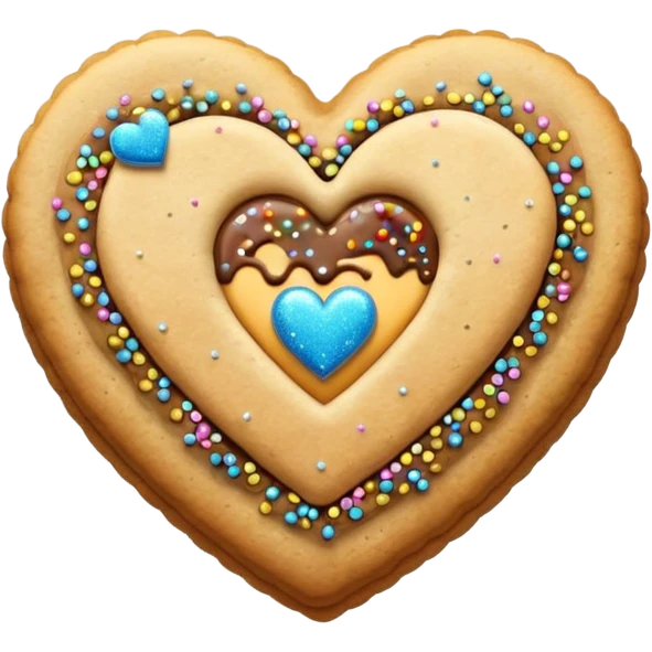 cookie heart with glitter emoji