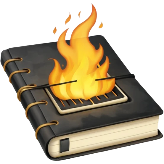 burning notebook emoji