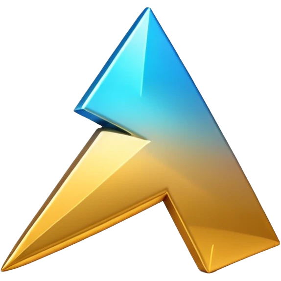 "iOS-style 3D emoji: a bold upward arrow emerging from a glowing base, with metallic edges and bright highlight." emoji