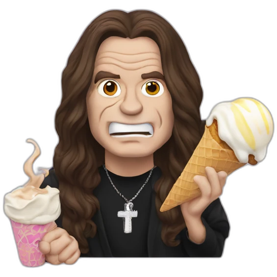ozzy Osbourne eating ice cream emoji