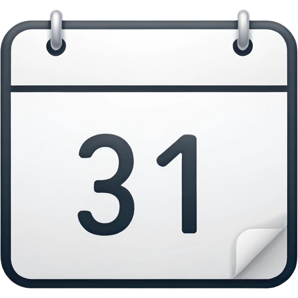 calendar with number 31 emoji