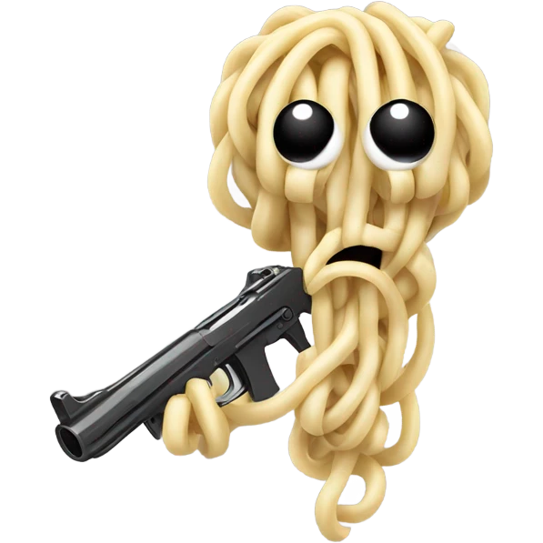 Noodle with a gun emoji