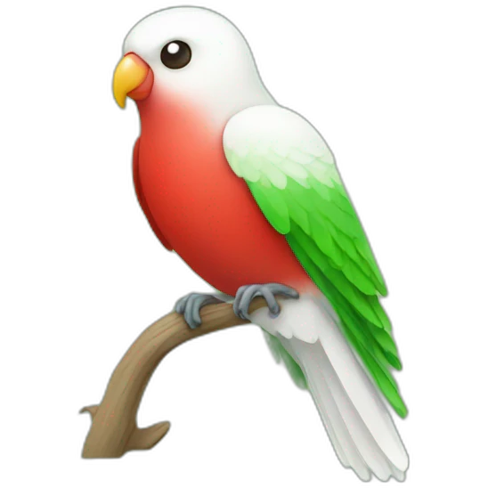 Red white and Green Love bird emoji