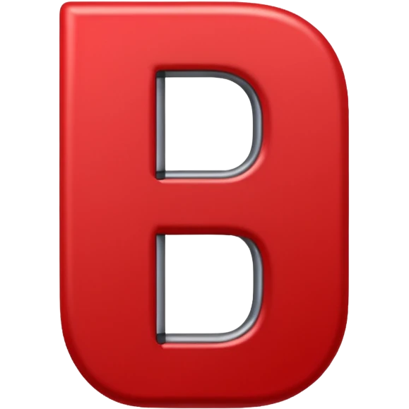 a red magnet shaped as the letter "U". the 2 end tips are color gray emoji