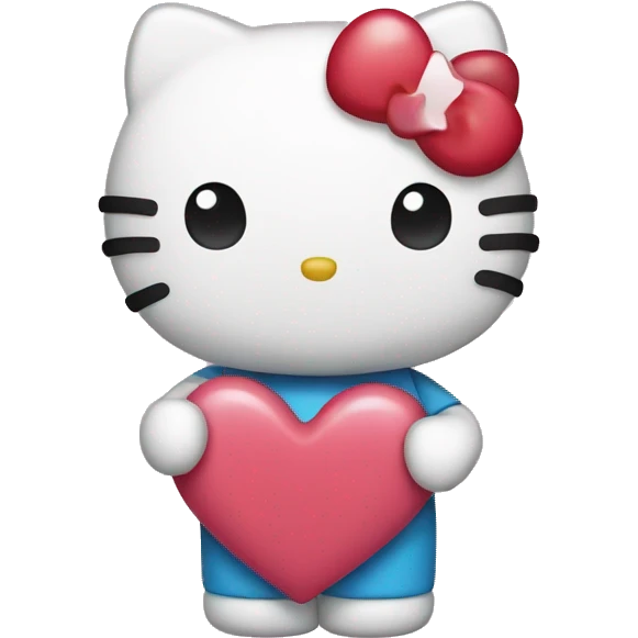 hello kitty with heart emoji