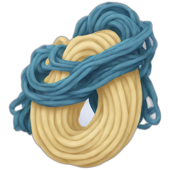 two noodles hugging each other emoji