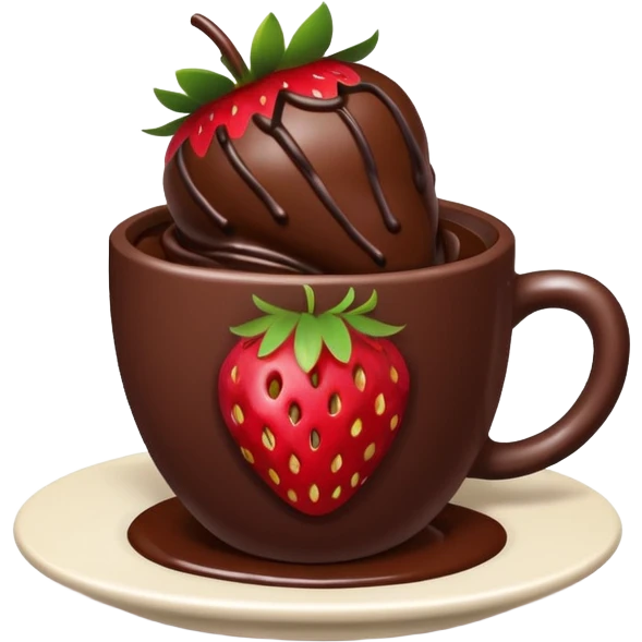 Chocolate Dubai covered strawberries in cup emoji