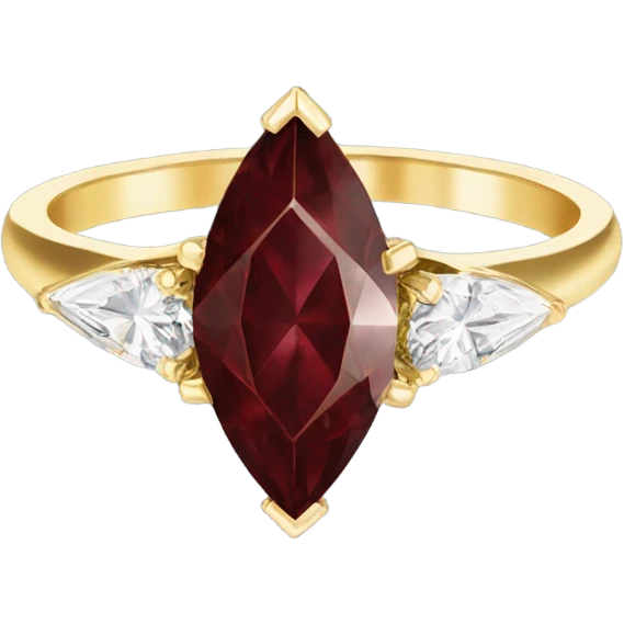 marquise burgundy diamond engagement ring gold emoji