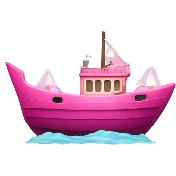 Large Pink Boat with lights emoji