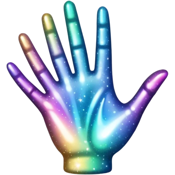hand silhouette with small sparkles around emoji
