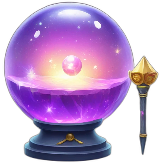 crystal magic ball and magic ward emoji