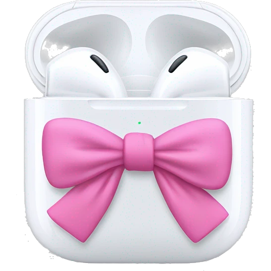 airpod maxes with pink bows on it emoji