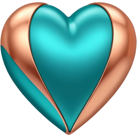 A teal, burnt orang, and rose gold heart, please.  emoji