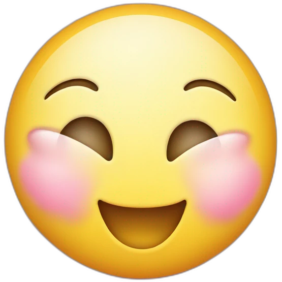 Blushing smiley face with dimples emoji