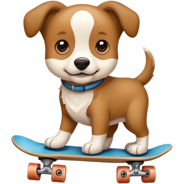 Um cachorro de skate emoji