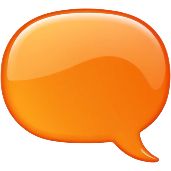 empty orange speech bubble, no text, no face, nothing inside emoji