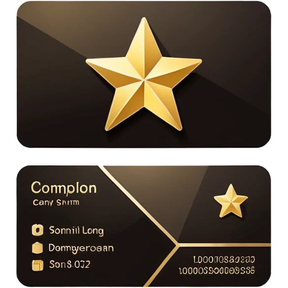 business card with a star symbol emoji