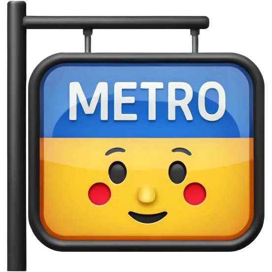 Typical wrote METRO you Can find in Paris emoji style with METRO  emoji