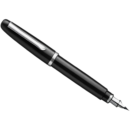 fountain pen drawing a smooth curved line, representing logo design emoji