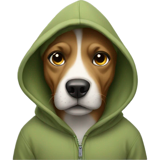 Dog wearing a hoodie emoji