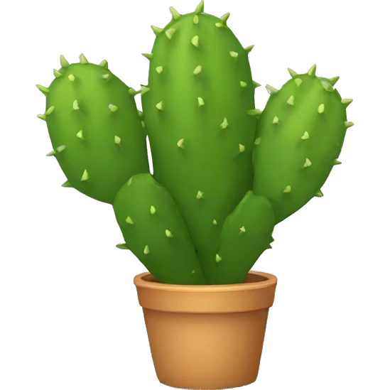 single flat Nopal without pot emoji