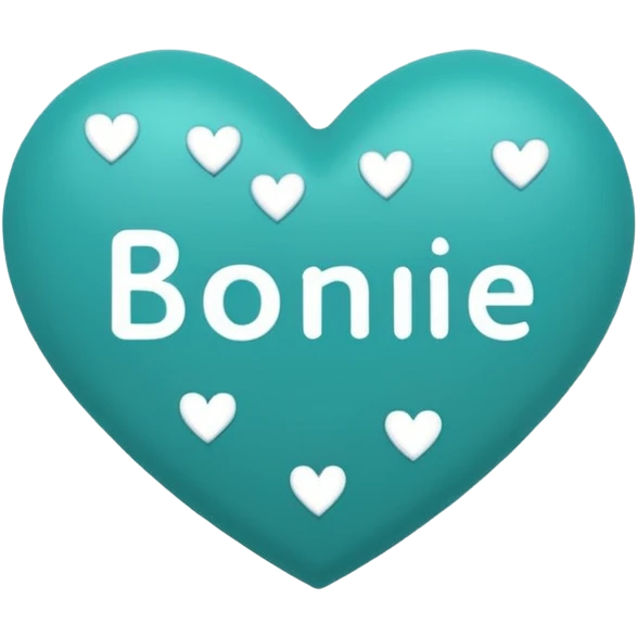 Teal heart with little hearts and Bonnie wording emoji