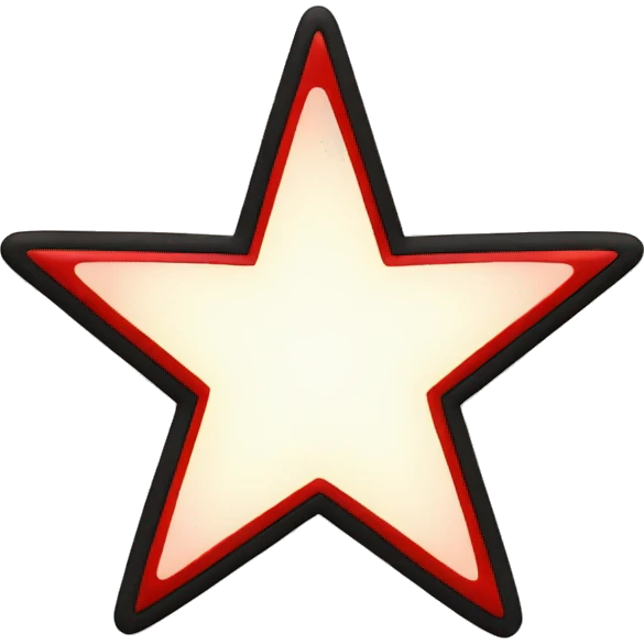 red star with black outline emoji