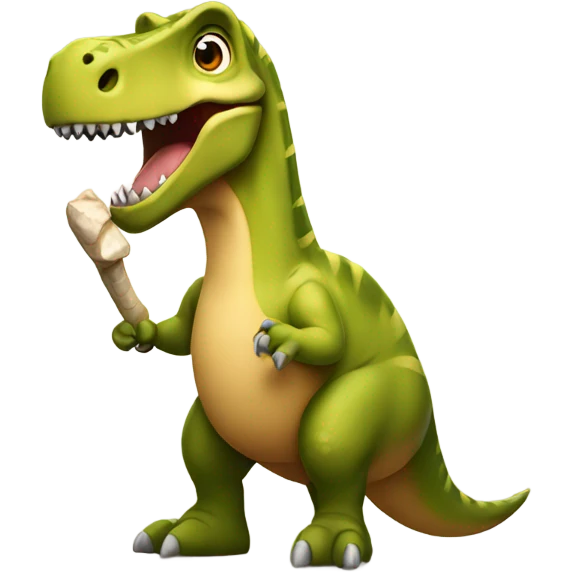 Dinosaur holding a bone  emoji