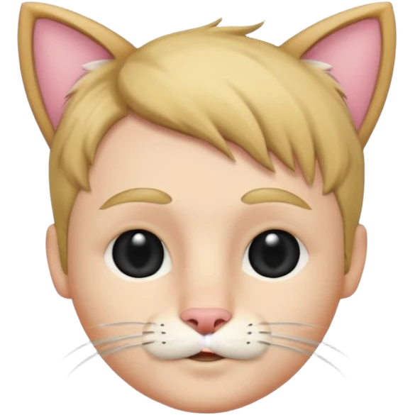 white boy with cat tail with little facial hair and cat ears emoji