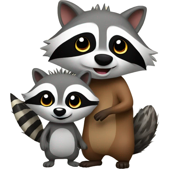 racoon and hedgehog friends emoji