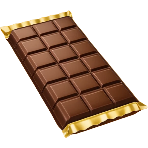 Chocolate Bar, in Half of a Gold Wrapper emoji