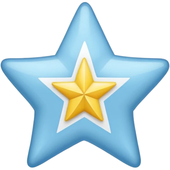 Bandera celeste  con una estrella 💫 y franjas blancas emoji