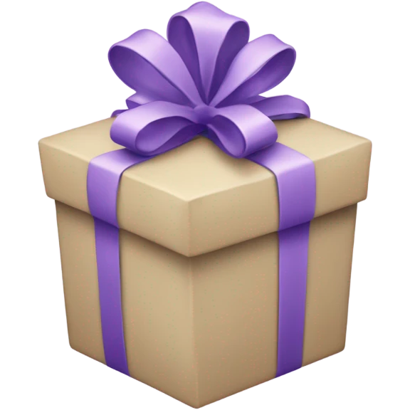 light purple Christmas gifts under a beige tree emoji