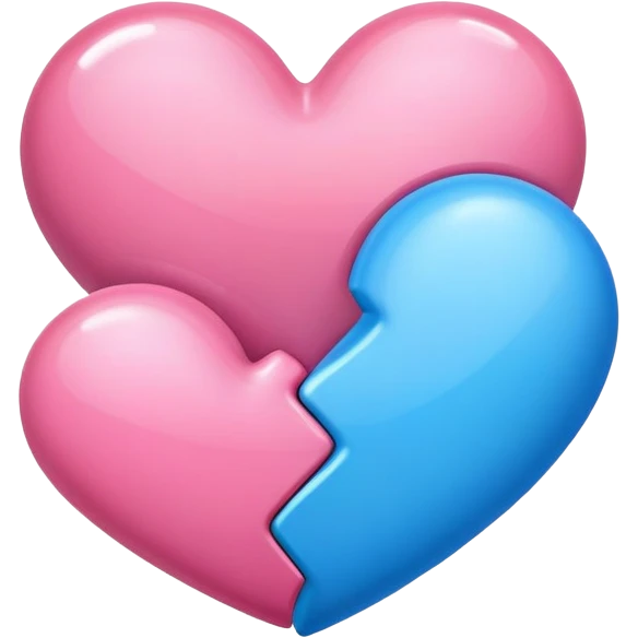 two hearts, one pink and one blue, side by side emoji
