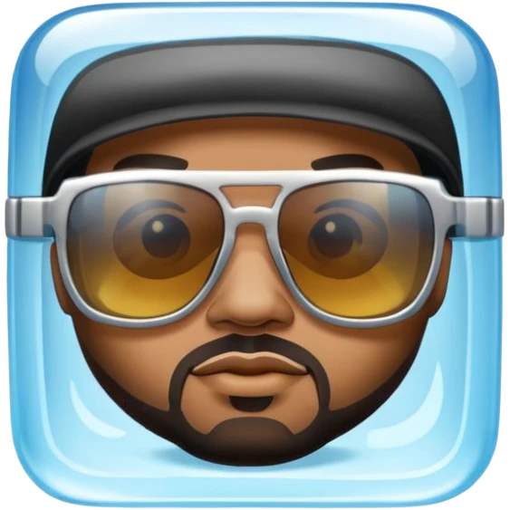 Ice cube wearing sunglasses emoji