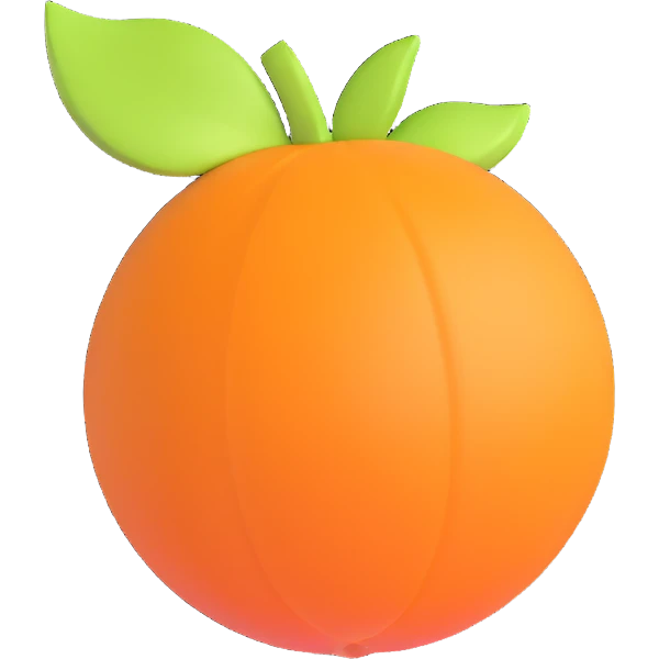 simple orange fruit, minimal, 3D style, no text emoji