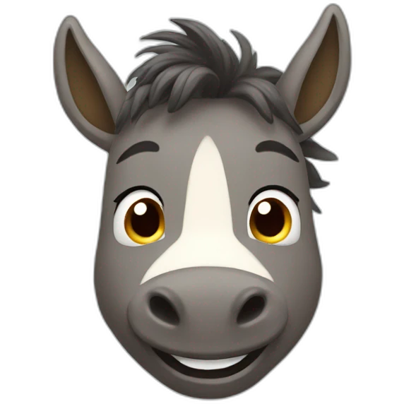 smiled donkey with hair emoji
