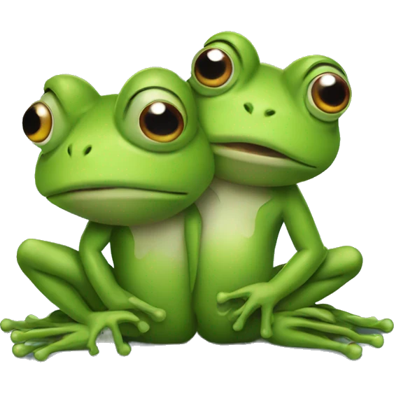 Two frogs cuddling emoji