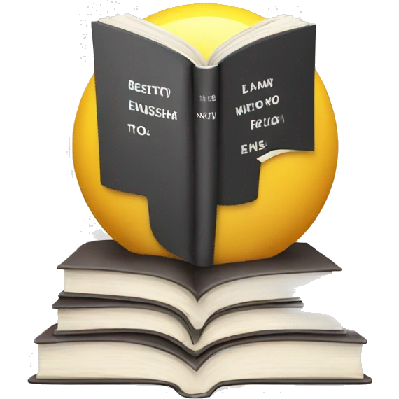 book with title learning english emoji