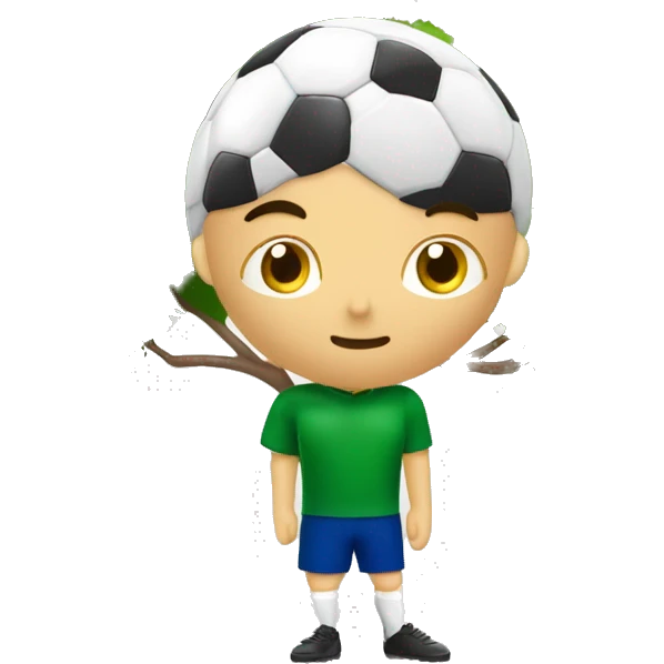 Pallone da calcio,albero,faccina a contrario emoji