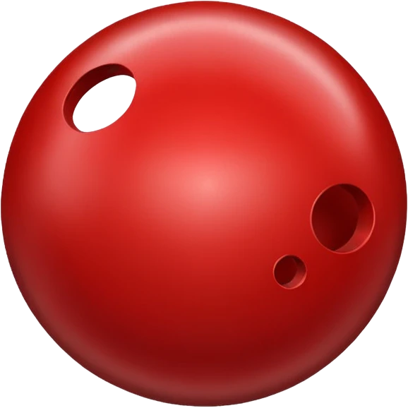 red bowling ball with 3 holes emoji