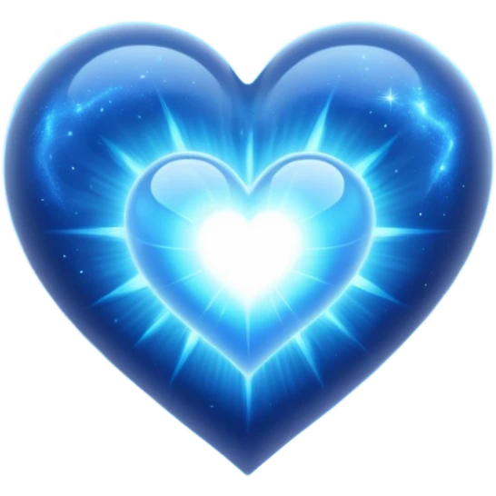 Blue cosmic spiritual heart emoji
