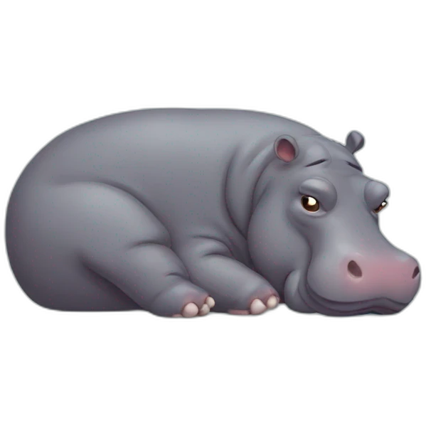 Tired hippo emoji