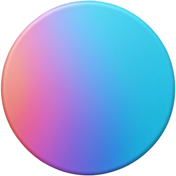 
One  Rotate 45 degree 3d credit coin color in in gradient of turquoise, blue, pink, purple, and coral emoji