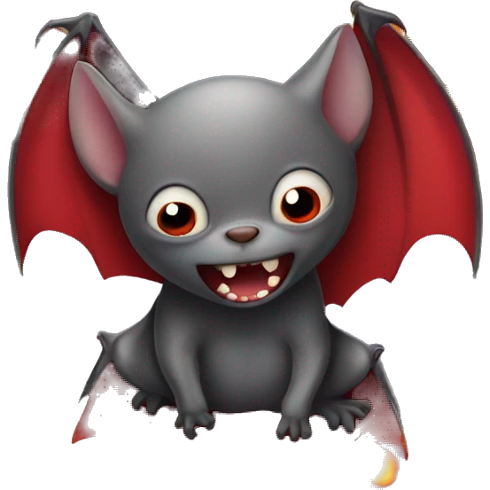 A vampire bat surrounded by fire emoji