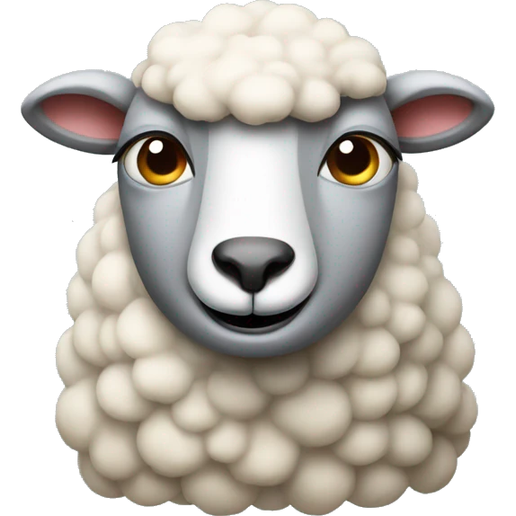 a sheep doing a very sly expression  emoji