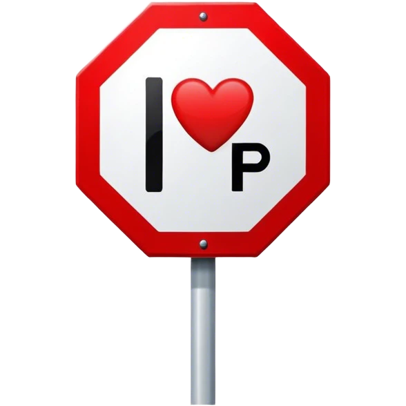 Or cœur inside stop sign emoji