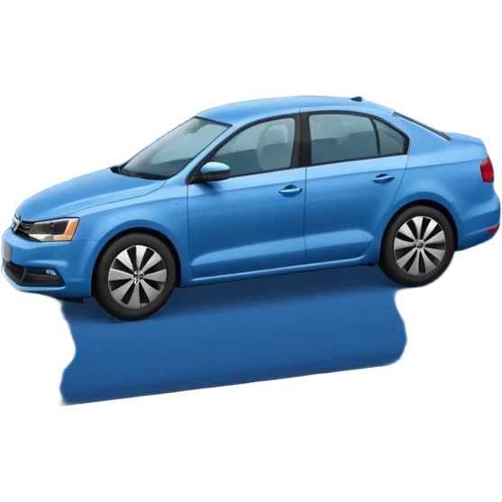 A **simple emoji-style icon** of a **blue multipocket folder**, clean and minimal, with **layered inner tabs**, subtle shading, and a **small blue Volkswagen Jetta car symbol** on the front.
 emoji