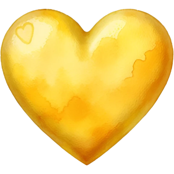 yellow heart with watercolor effect emoji